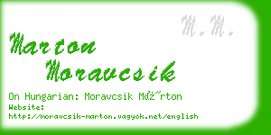 marton moravcsik business card